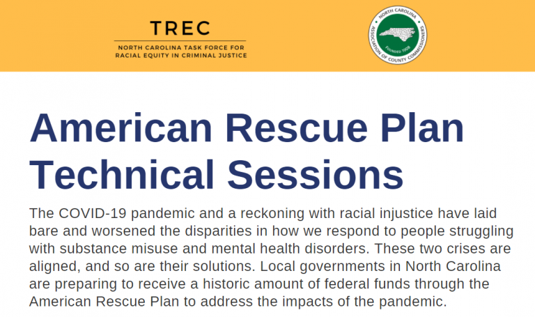 American Rescue Plan Technical Sessions NCDOJ