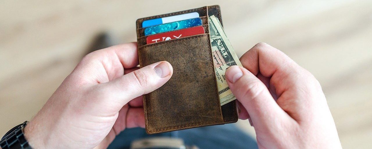 Wallet with credit cards and money