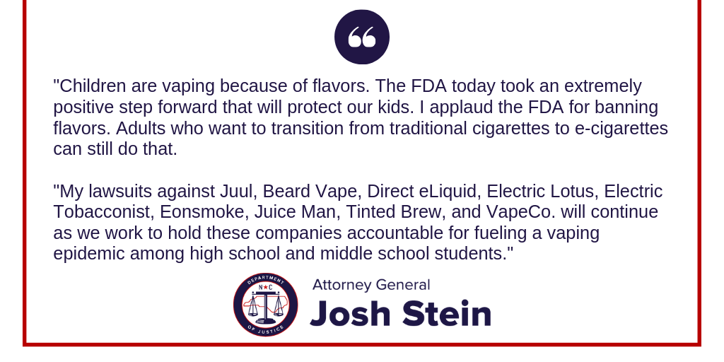 FDA statement on flavor vaping