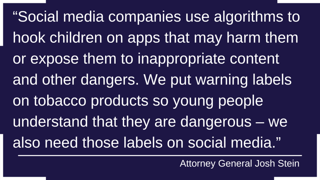 Attorney General Josh Stein Urges Congress to Require Warning on Social ...