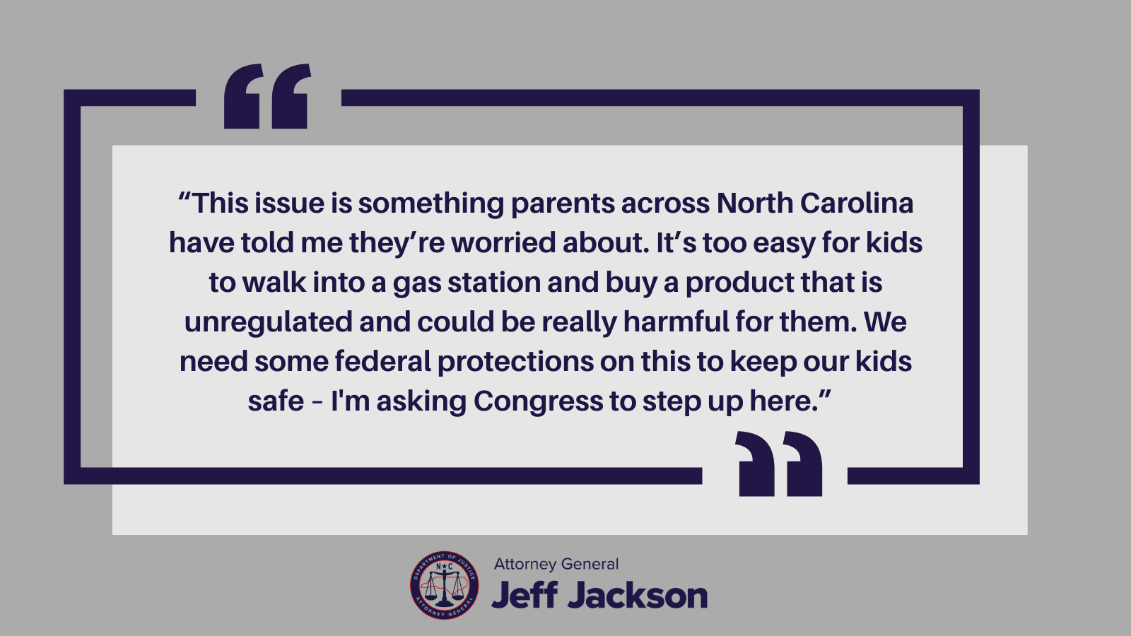 Attorney General Jeff Jackson Urges Congress to Keep Hemp-Derived THC Products Away from Kids