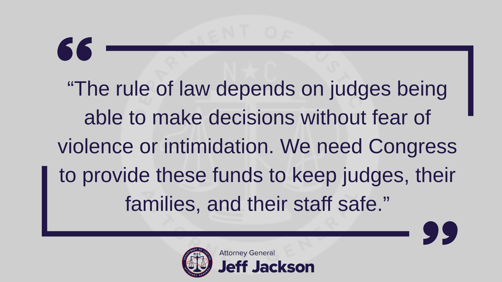 Attorney General Jeff Jackson Calls for More Security for Federal Judges
